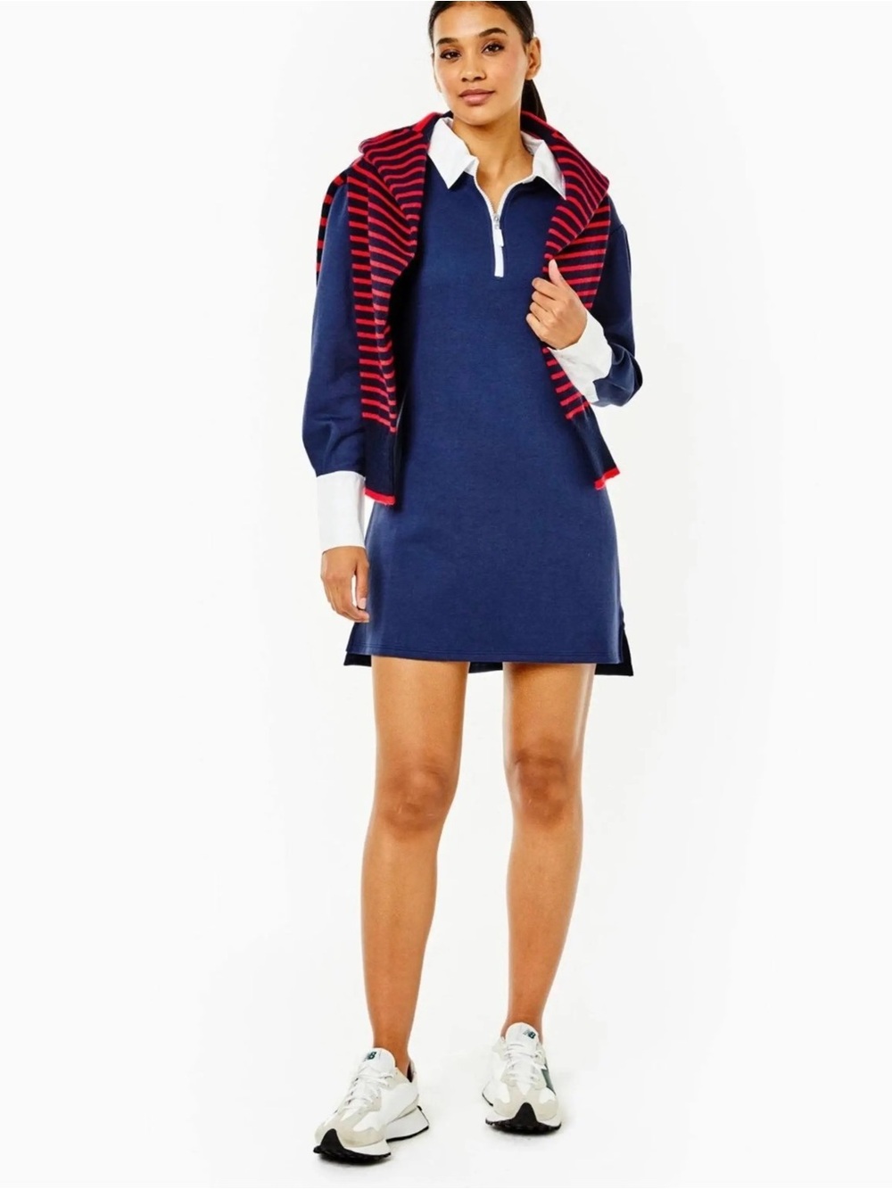 ADDISON BAY‎ Navy Polo Neck Long Sleeve Mini Dress Size Large